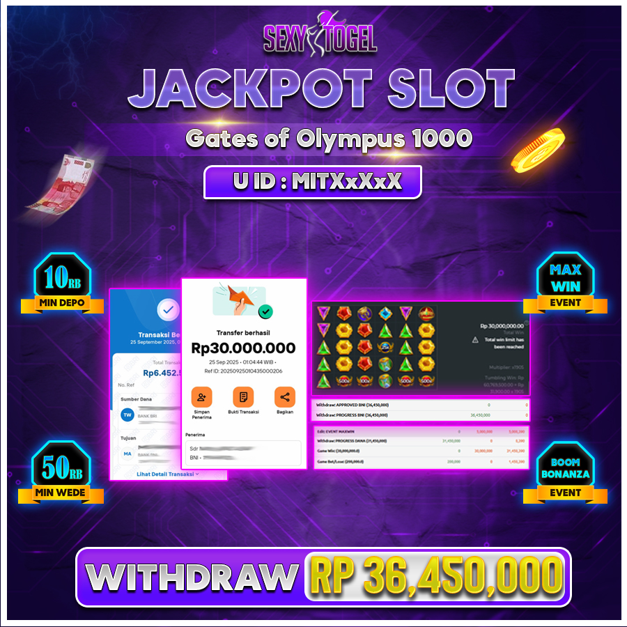 SEXYTOGEL JACKPOT SLOT GATE OF OLYMPUS Rp.36.450.000.,- LUNAS