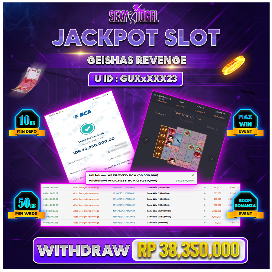 SEXYTOGEL JACKPOT SLOT GEISHAS REVENGE Rp.38.350.000.,- LUNAS