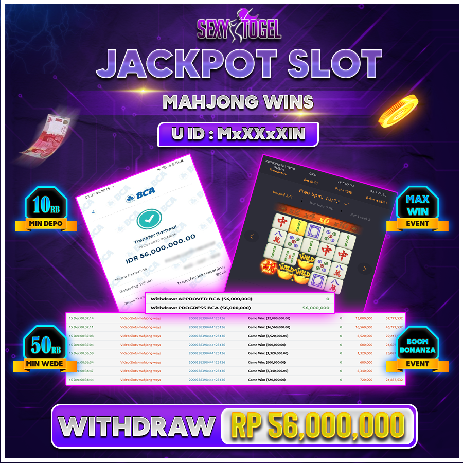 SEXYTOGEL JACKPOT SLOT MAHJONG WINS Rp 56.000.000.,-LUNAS