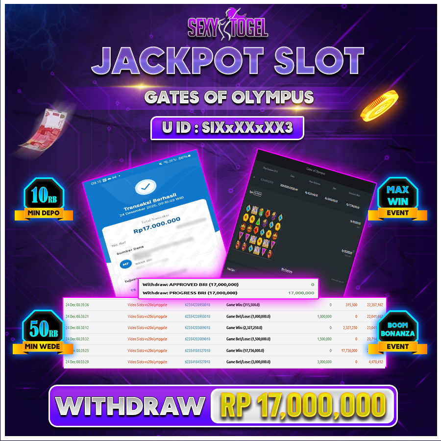 SEXYTOGEL JACKPOT SLOT GATES OF OLYMPUS Rp 17.000.000.,-LUNAS