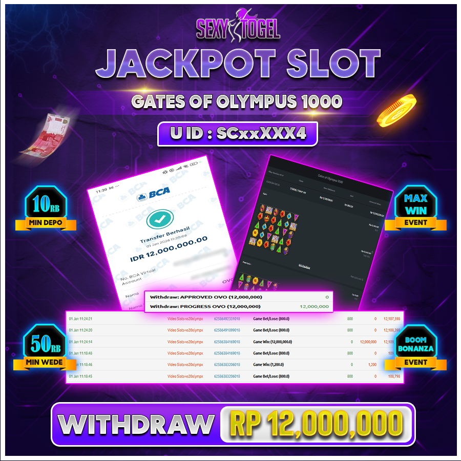 SEXYTOGEL JACKPOT SLOT GATES OF OLYMPUS 1000 Rp 12.000.000.,-LUNAS