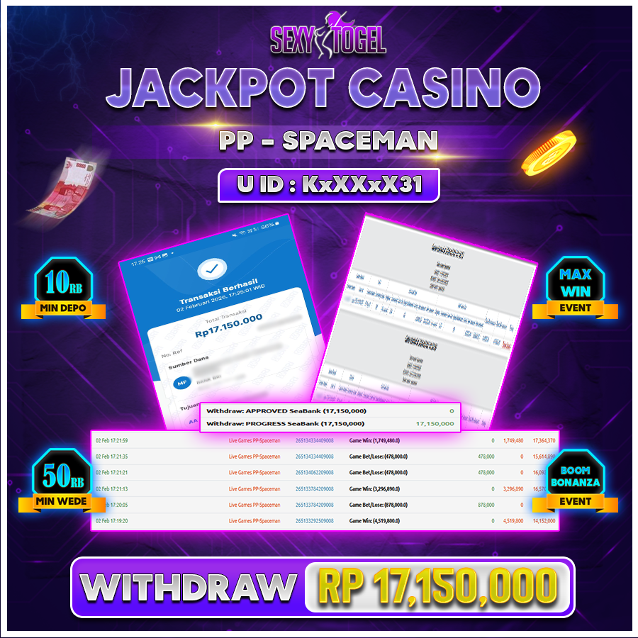 SEXYTOGEL JACKPOT CASINO PP SPACEMAN Rp 17.150.000.,-LUNAS