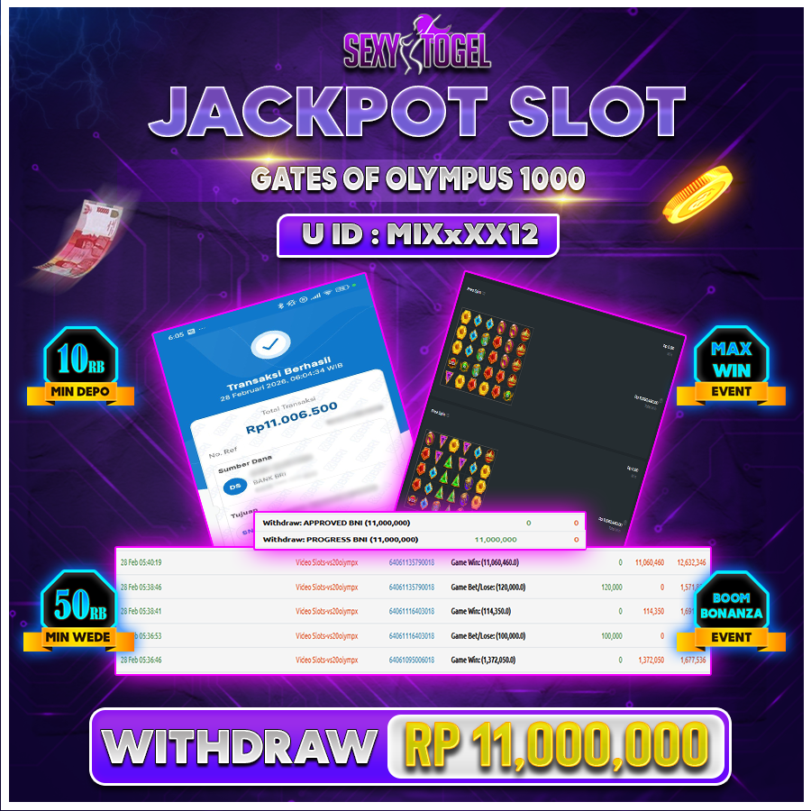 SEXYTOGEL JACKPOT SLOT GATES OF OLYMPUS 1000 Rp 11.000.000.,-LUNAS