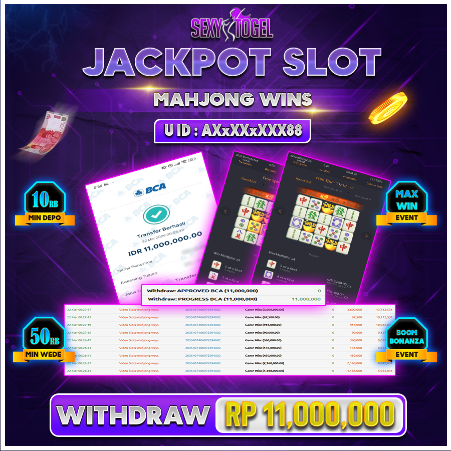 SEXYTOGEL JACKPOT SLOT MAHJONG WINS Rp 11.000.000.,-LUNAS 