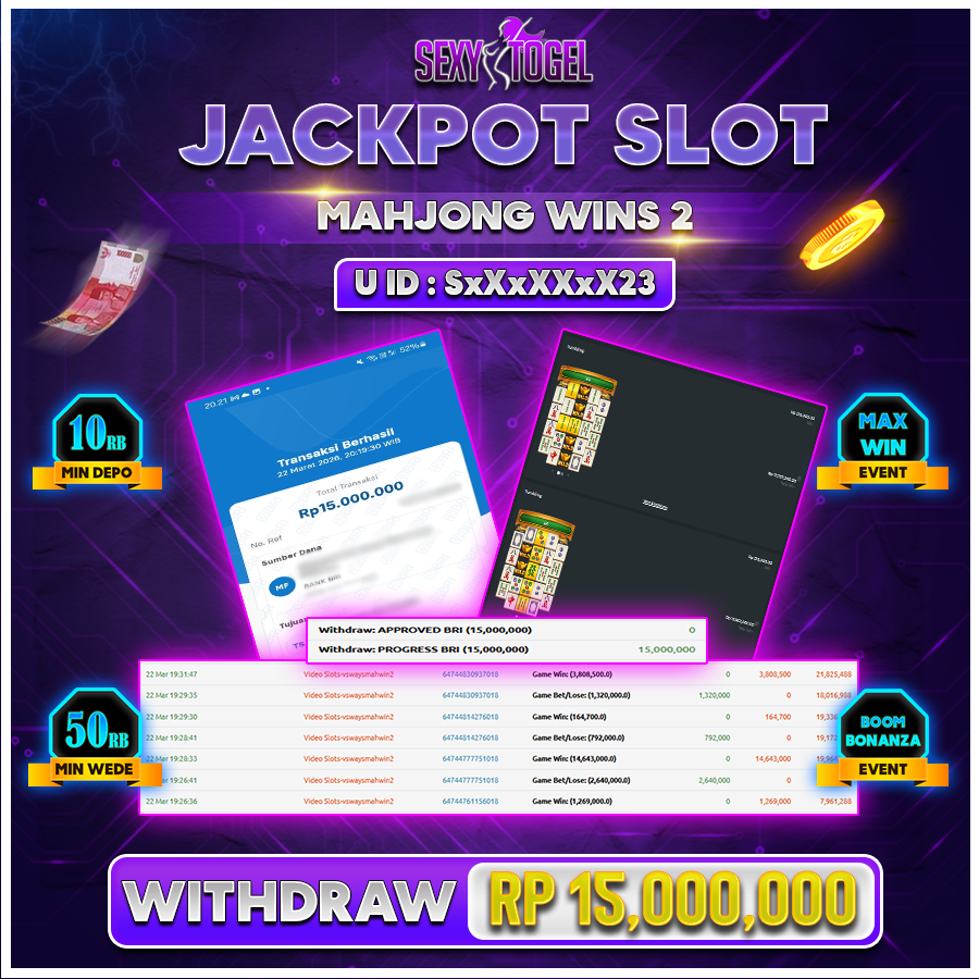 SEXYTOGEL JACKPOT SLOT MAHJONG WINS 2 Rp 15.000.000.,-LUNAS 