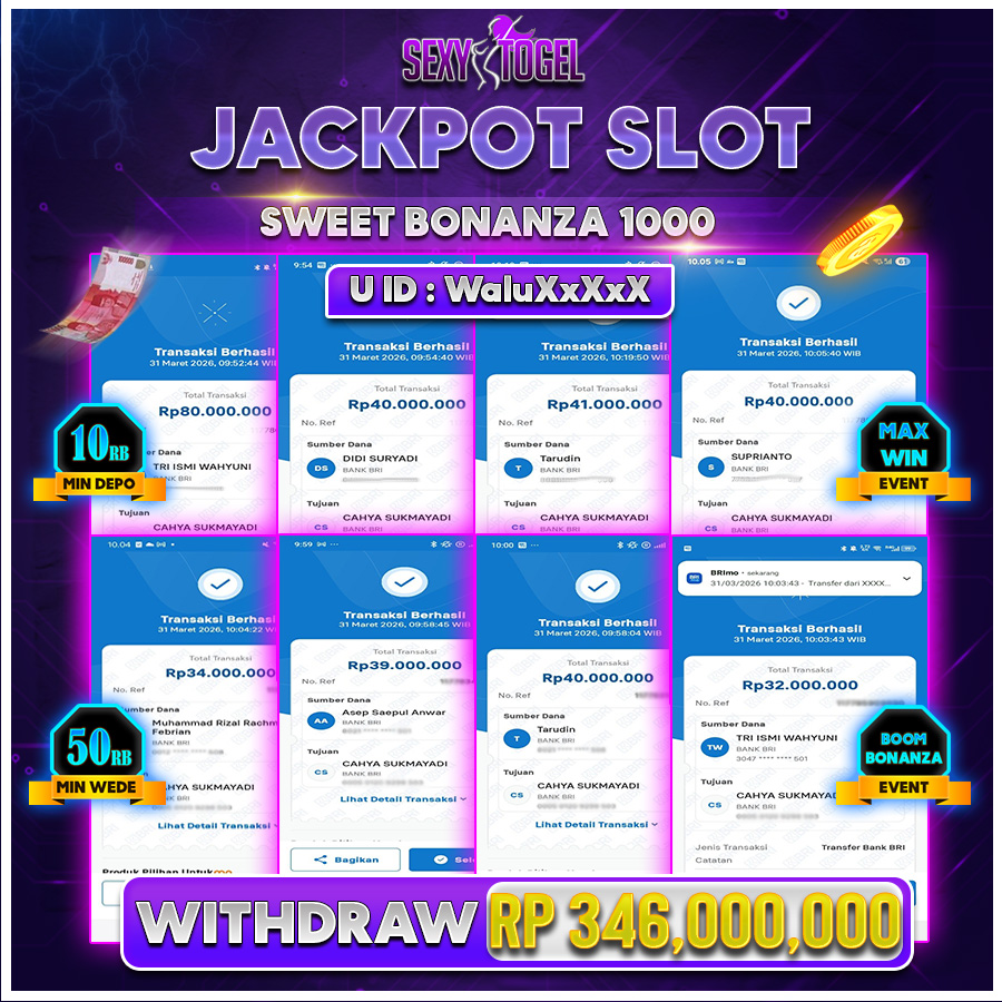 SEXYTOGEL JACKPOT SLOT SWEET BONANZA 1000 Rp 346.000.000.,-LUNAS