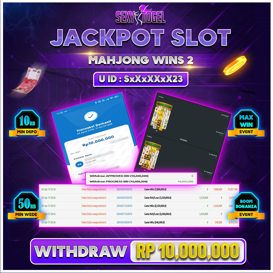 SEXYTOGEL JACKPOT SLOT MAHJ0NG WINS 2 Rp 10.000.000.,-LUNAS