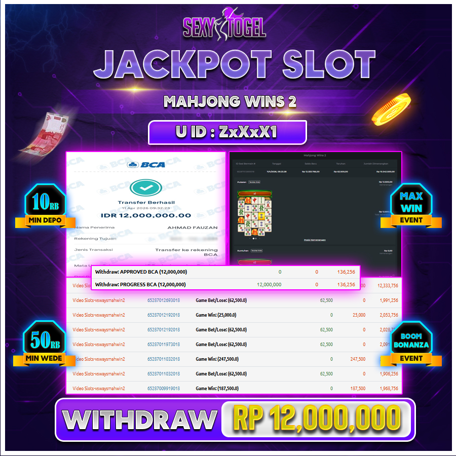 SEXYTOGEL JACKPOT SLOT MAHJONG WINS2 Rp 12.000.000.,-LUNAS