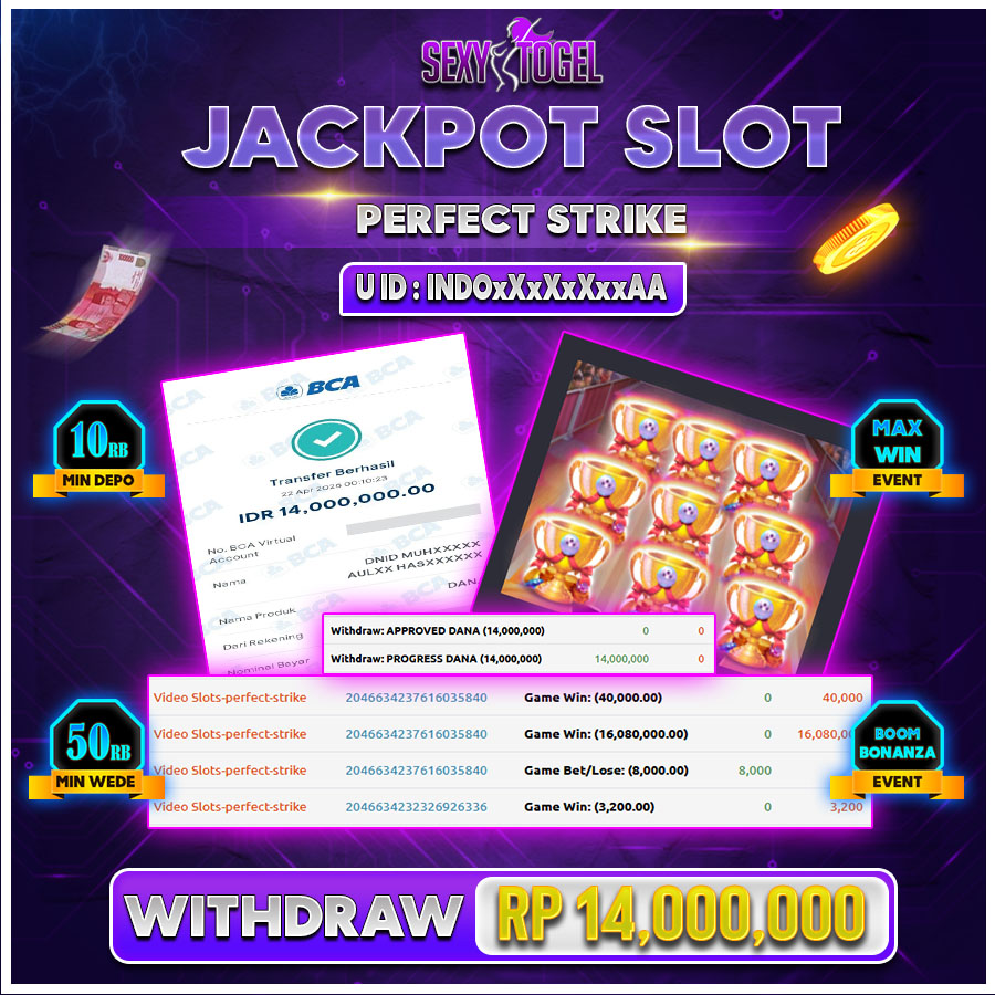 SECYTOGEL JACKPOT SLOT PERFECT STRIKE Rp.14.000.000.,- LUNAS 