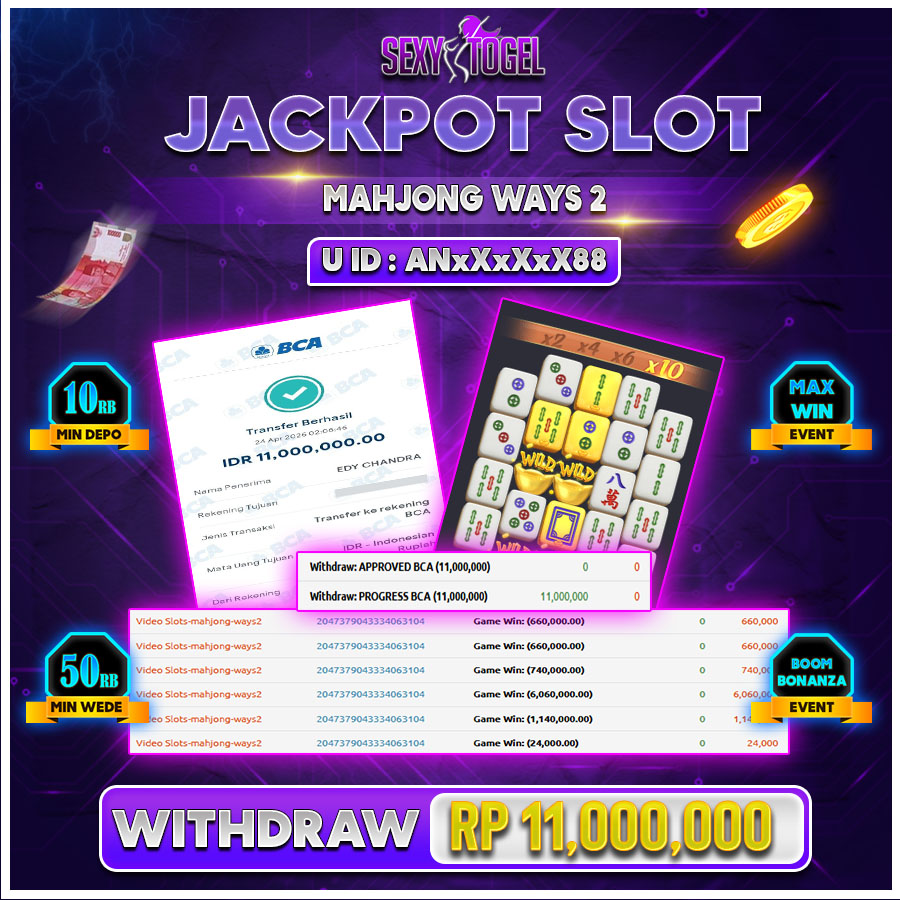 SEXYTOGEL JACKPOT SLOT MAHJONG WAYS 2 Rp.11.000.000.,- LUNAS 