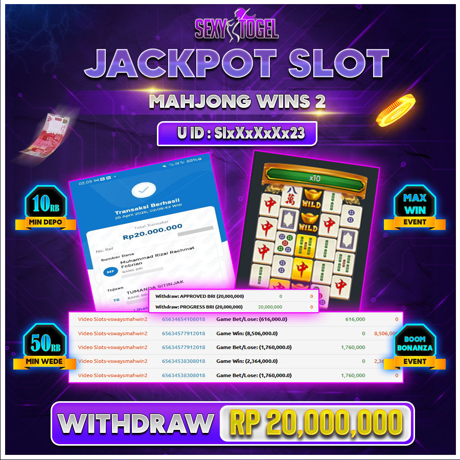 SEXYTOGEL JACKPOT SLOT MAHJONG WINS2 Rp.20.000.000.,- LUNASs 