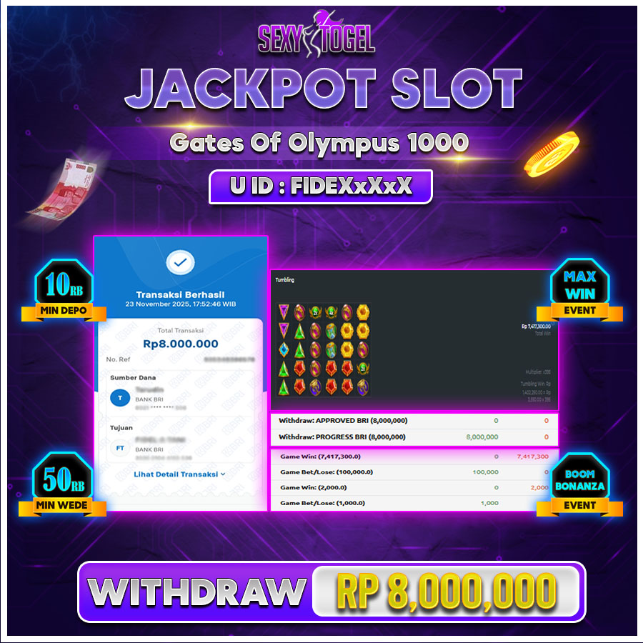 SEXYTOGEL JACKPOT SLOT GATES OF OLYMPUS1000 Rp.8.000.000.,- LUNAS